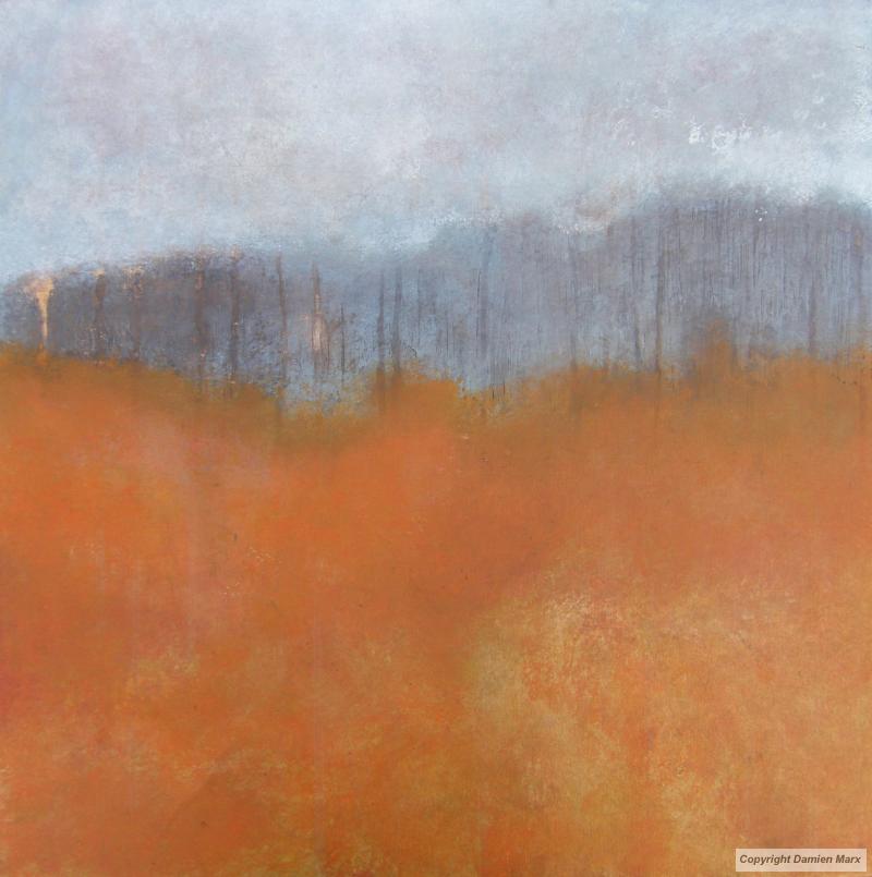 Abstract landscape,, 60x60 cm,acrylic,ocher,2010.Marx painting