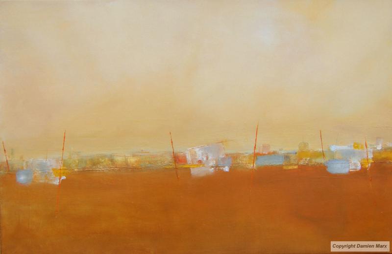 Abstract landscape,, 80x100 cm,oil,ocher,2011.Marx painting