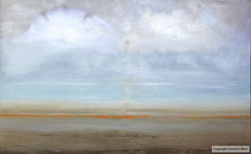 Abstract landscape,, 72*116 cm,oil,blue,2012.Marx painting