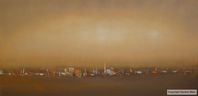 Abstract landscape,, 50x100 cm,oil,Brown,2011.Marx painting