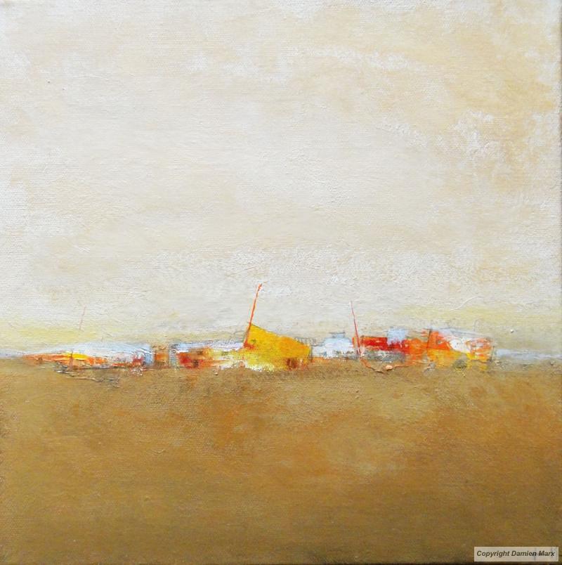 Abstract village,, 30 x 30 cm,acrylic,Brown,2012.Marx painting