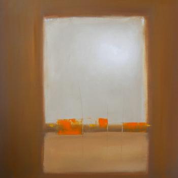 Peinture contemporaine, Paysage abstrait, marron,huile 