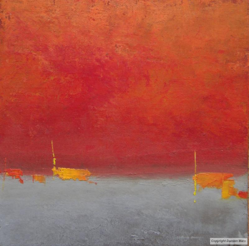 Tableau peinture contemporaine,tableau abstrait  4,,huile,rouge